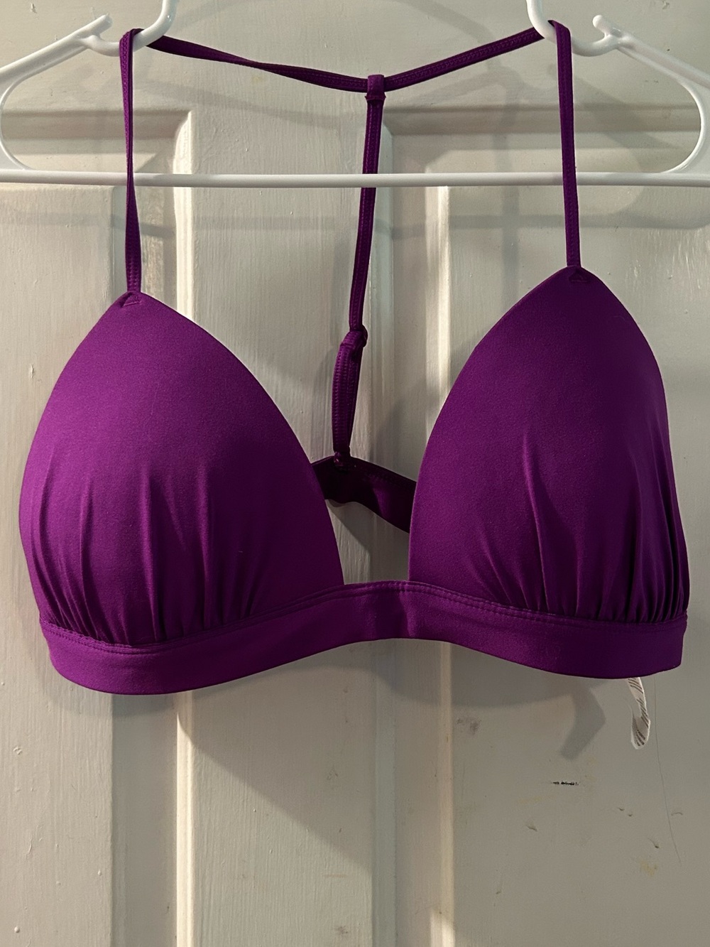 Fabletics Deep Purple Triangle Bralette with T-Back Straps